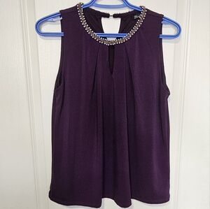 Suzy Shier Elegant Purple Sleeveless Top